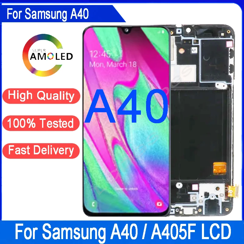 super-amoled-59-pollici-per-samsung-a40-lcd-2019-a405-a405f-a405fn-con-cornice-display-lcd-touch-screen-e-digitalizzatore-assemblato