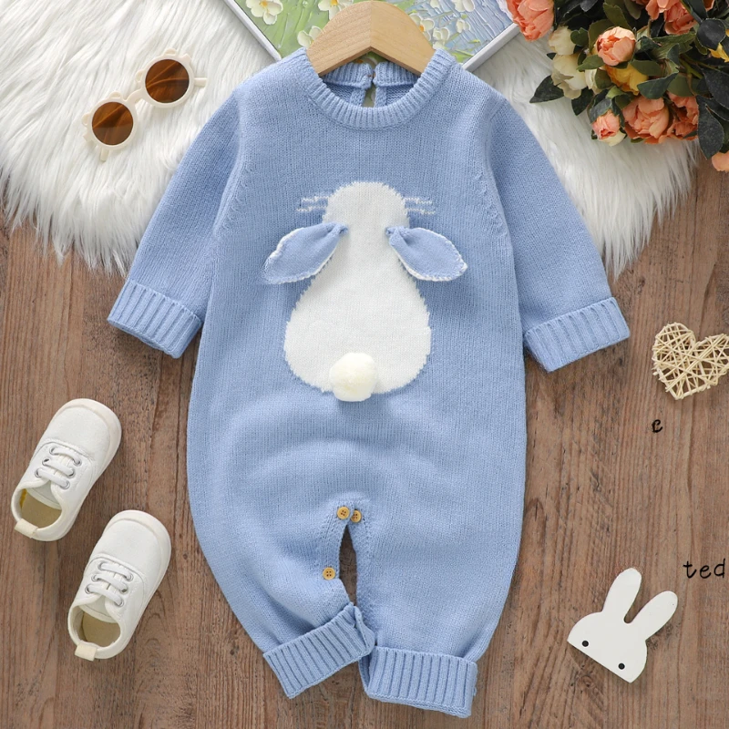 Boys Girls Easter Rabbit Jumpsuits Outfits One Piece Toddler Netural Outfits Clothing Newborn Baby Rompers Long Sleeves Infantil