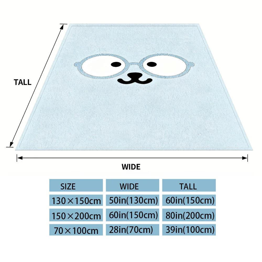 Light Blue Frame Puppy Face Winter And Summer French Plush Blanket Soft And Fluffy Comfortable Wool Blanket Sofa Ideal Gift