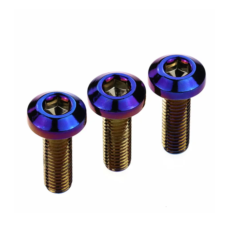 10 Pieces Motorcycle Rotor / Brake Disc Screws Bolts Plating Color M8*1.25mm*25mm/35mm For Honda Yamaha Kawasaki Suzuki Ornament