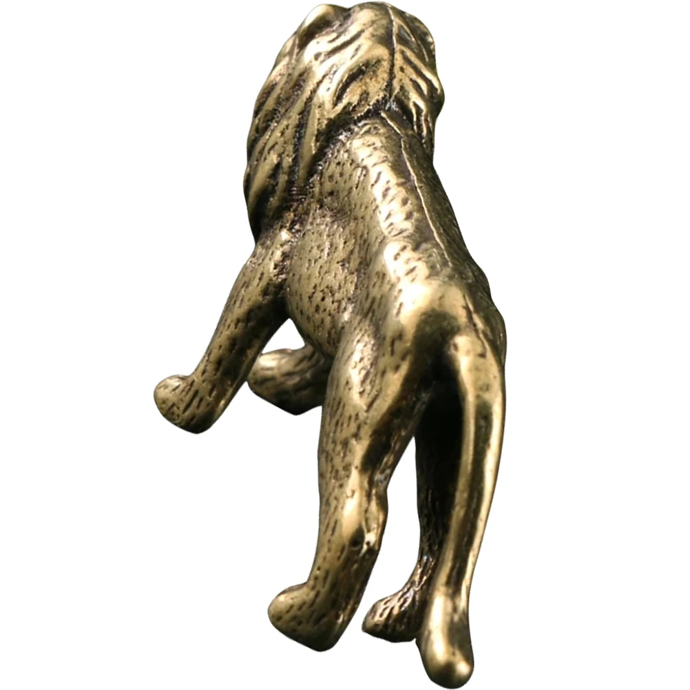 

Brass Lion Statues Unique Design Safe Creative Desktop Decor Indoor Tabletop Lion Decor Brass Craft nament Animal Statue