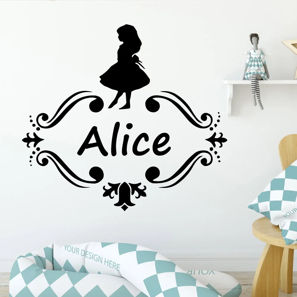 

1 pc nice cartoon role Customized Name Sticker Waterproof Vinyl Wallpaper Home Decor For Baby's Rooms Decal Creative Stickers