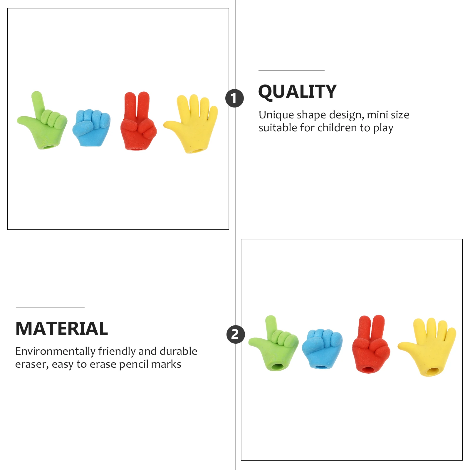 40 pçs em forma de dedo premium dos desenhos animados mini para estudantes decorativo colorido papelaria presente ambientalmente amigável bonito