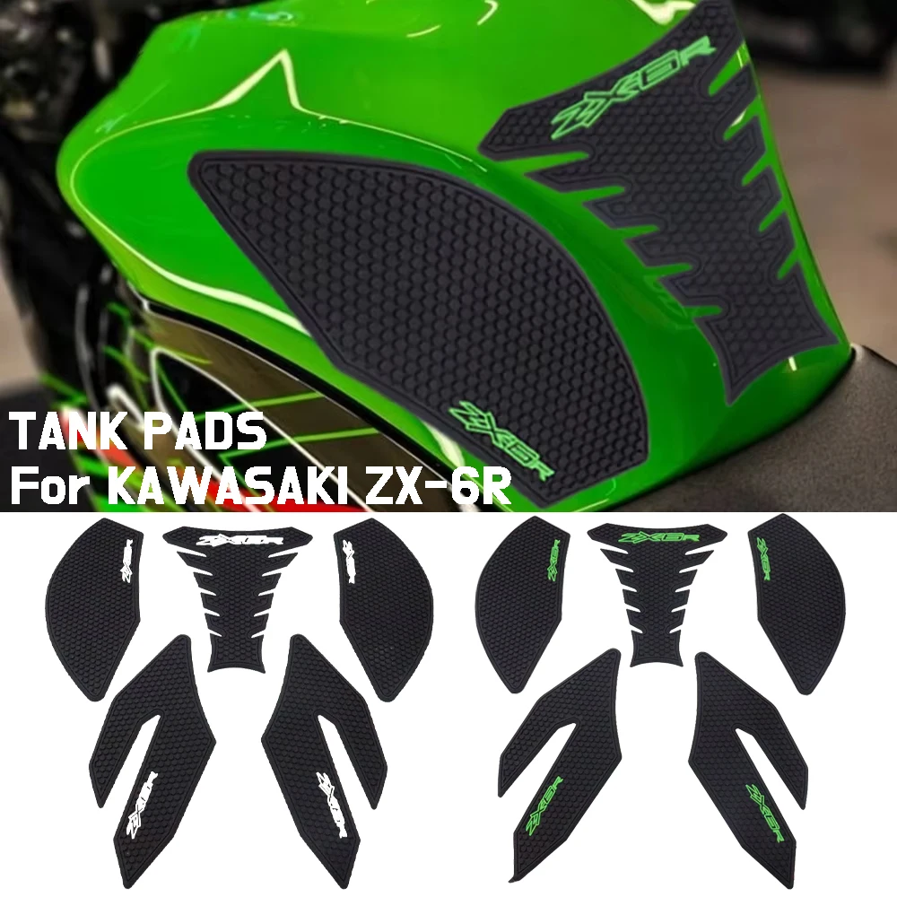 For Kawasaki Ninja ZX-6R ZX6R ZX 6R 2019-2023 Motorcycle Sticker Anti slip Fuel Tank Pad  3D Side Gas Knee Grip Traction Pads