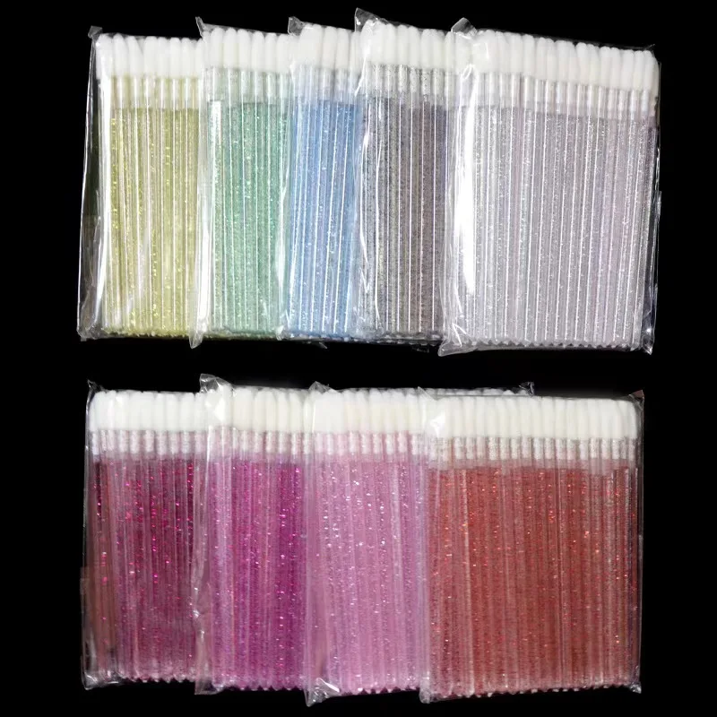 500 pièces nettoyant jetable outils de maquillage lèvres paillettes lèvres pinceaux de beauté brillant pinceaux de beauté cristal Micro applicateur de brillant à lèvres