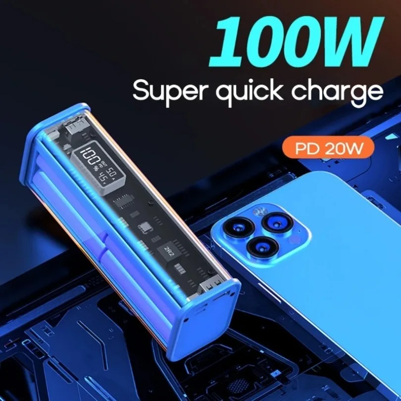 22,5W DIY Batterieladegerät-Gehäuse Transparentes PD-Schnellladegerät-Gehäuse zum Schweißen für 8 Stück 18650 Polymer 20000mAh Akku-Ladebox – Detail 16