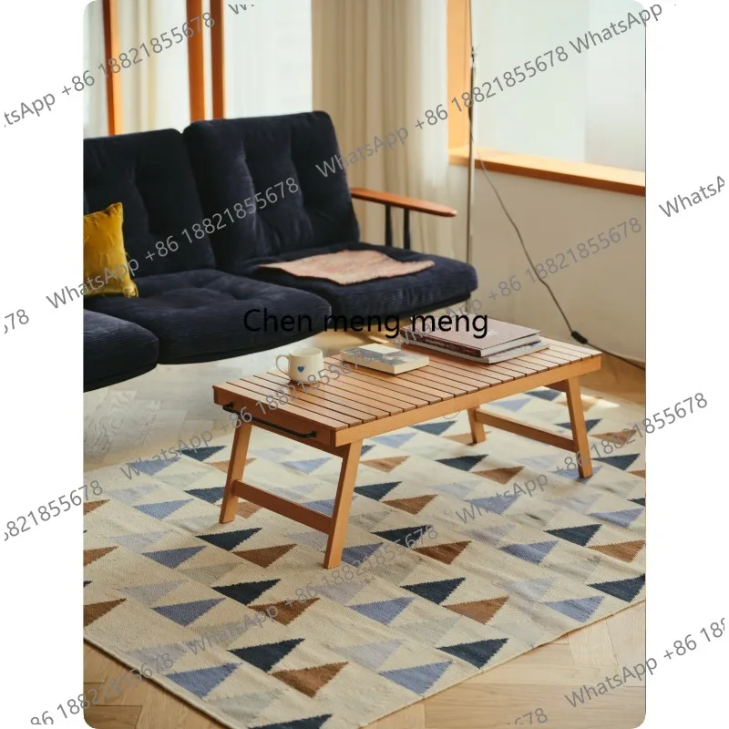 

Coffee table | Nordic Japanese outdoor cherry wood solid wood foldable living room rectangular tea table