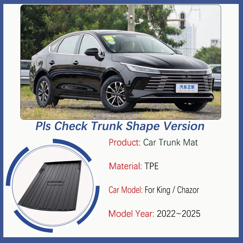 Car Trunk Mats For BYD King Chazor Destroyer 05 2022~2025 Auto Trunk Anti-scratch Pads Carpet Storage TPE Boot Cover Accessories