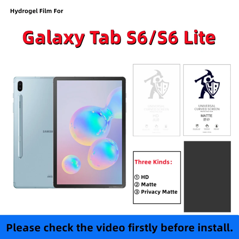 

2pcs HD Tablets Hydrogel Film For Samsung Galaxy Tab S6 Lite Matte Screen Protector For Galaxy Tab S6 Matte Protective Film TPU