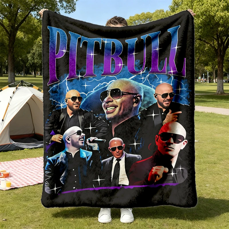 Pitbull Mr Worldwide Singer T, Flannel Blanket, Music Fan Flannel Throw, Lover Gift, Graphic Cozy Blanket