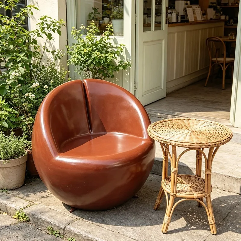 Coffee Bean Stool Restaurant Outdoor Chair FRP Material Sun-resistant Waterproof Sculpture Internet Celebrity Beverage Store Dec