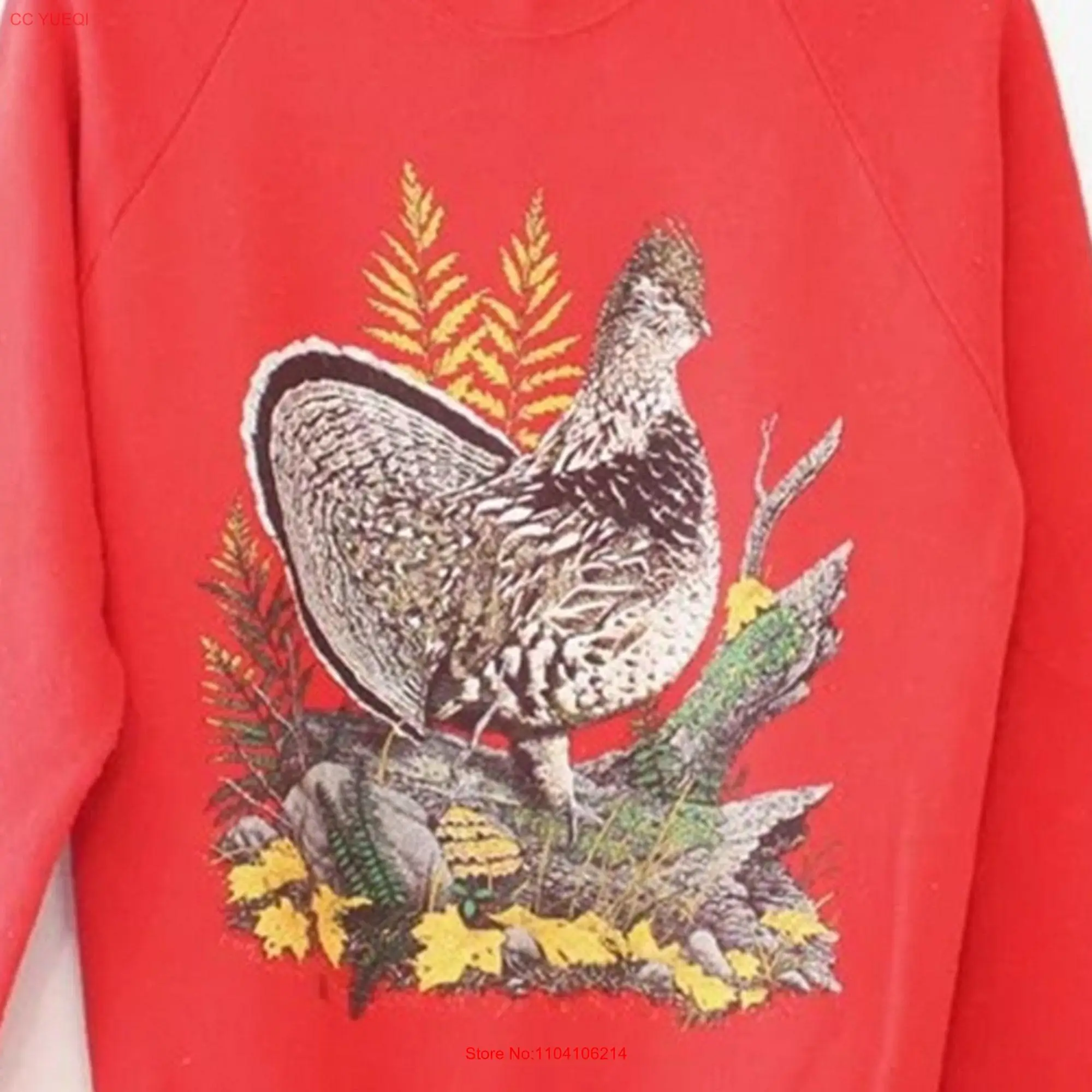 Vintage Grouse Bird SweaT T Shirt For Her Him long or short sleeves