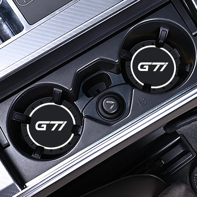 2 قطعة حامل الكأس سيارة مكافحة زلة إدراج الوقايات الوسادة ل Volkswagen VW Golf 5 6 8 GTI Mk6 7 R7 السيارات كوب ماء حامل الحصير سيليكون