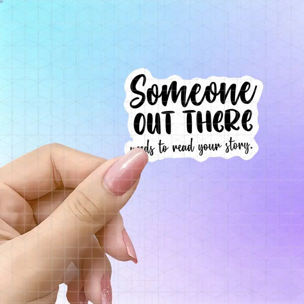 Gentle Healing Handwritten Quote Vinyl Sticker Matte Decal For Journal Tablet Suitcase Cloud Wave Border Warm