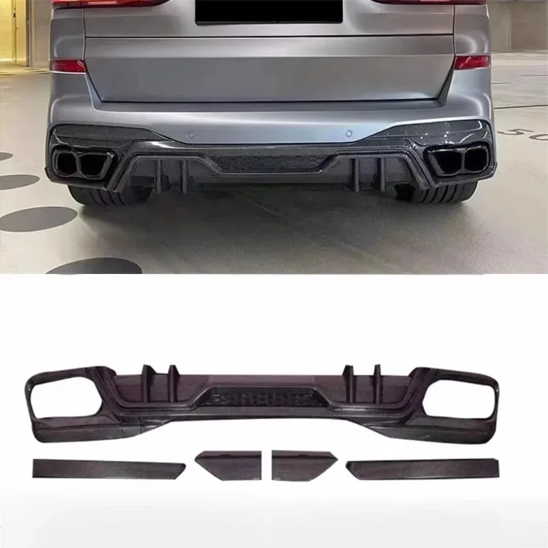 

For BMW G07 X7 2022 2023 2024 2025 ReaI Carbon Fiber Bumper Rear Lip Spoiler Kit