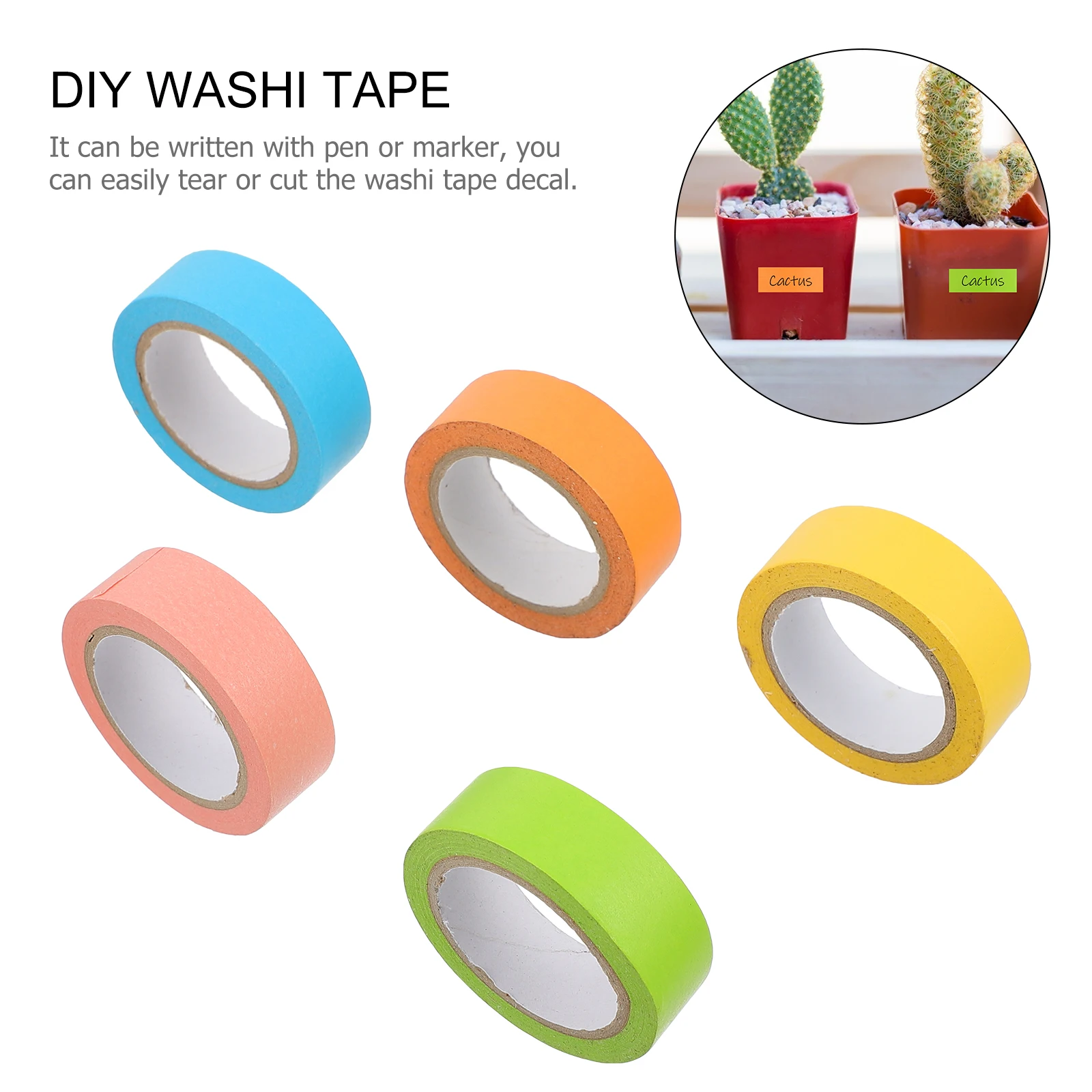 

5 Rolls Colorful Washi Tape DIY Adhesive Decorative Stickers for Journal Crafts Christmas Tags Bright Smooth Surface