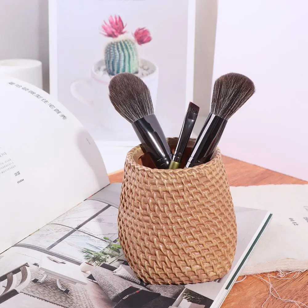 

Simple Vine Pen Holder Home Office Stationery Storage Rattan Pen Holder Plastic Minimalism Tableware Holder Desk Organizer