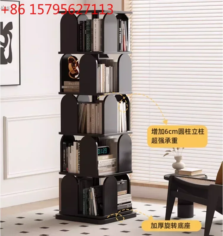 

Окрашенная вращающаяся книжная полка Книжный шкаф от пола до потолка из массива дерева Простая отделка полки Бытовая высококачественная бытовая техника