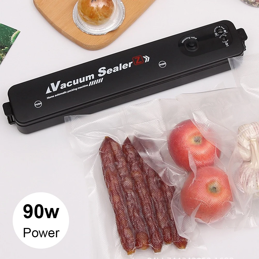 90W Vacuum Sealer Machine Automatic Air Sealer Electric Vacuum Packaging Machine Plastic Bag Sealer with 10 Empty Food Bags