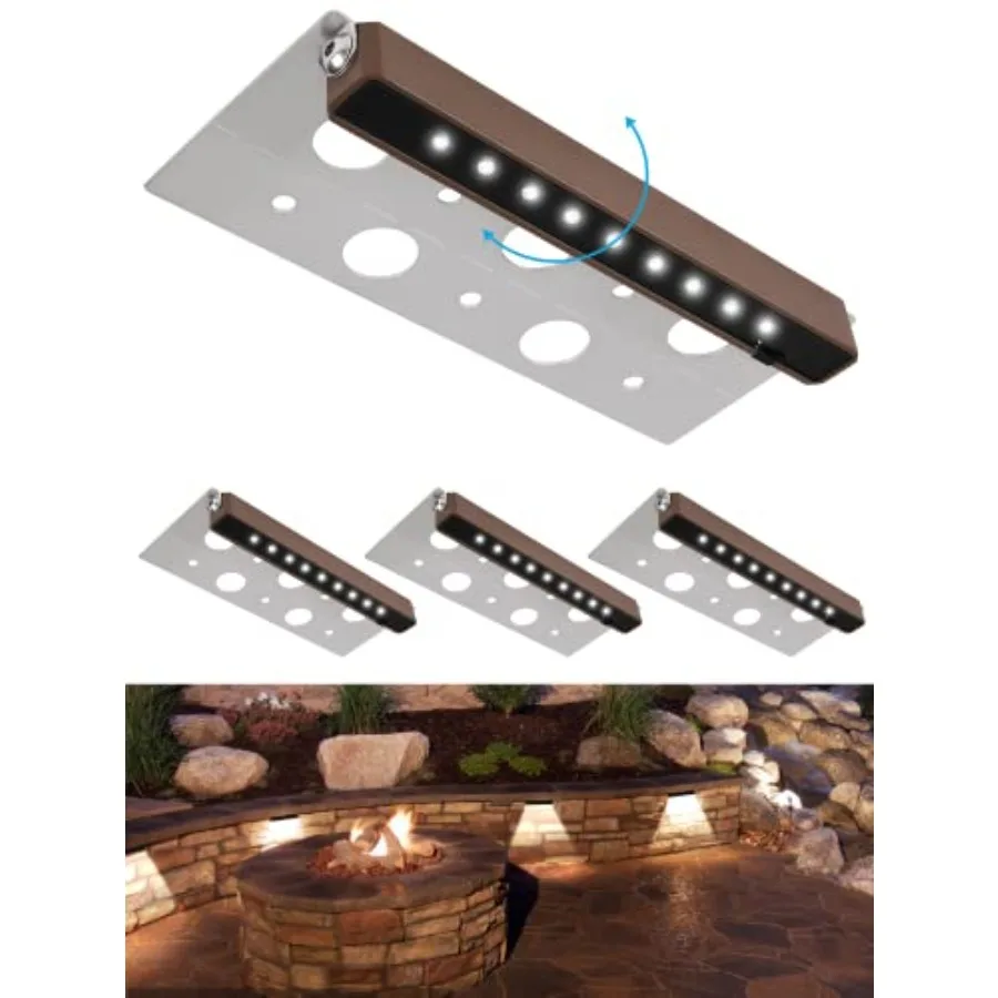 

4Pack 7 Inch 2.5W LED Hardscape Lighting Retaining Wall Lights IP68 Waterproof 12V-36V Low Voltage AC/DC Daylight 5000K Hardsca