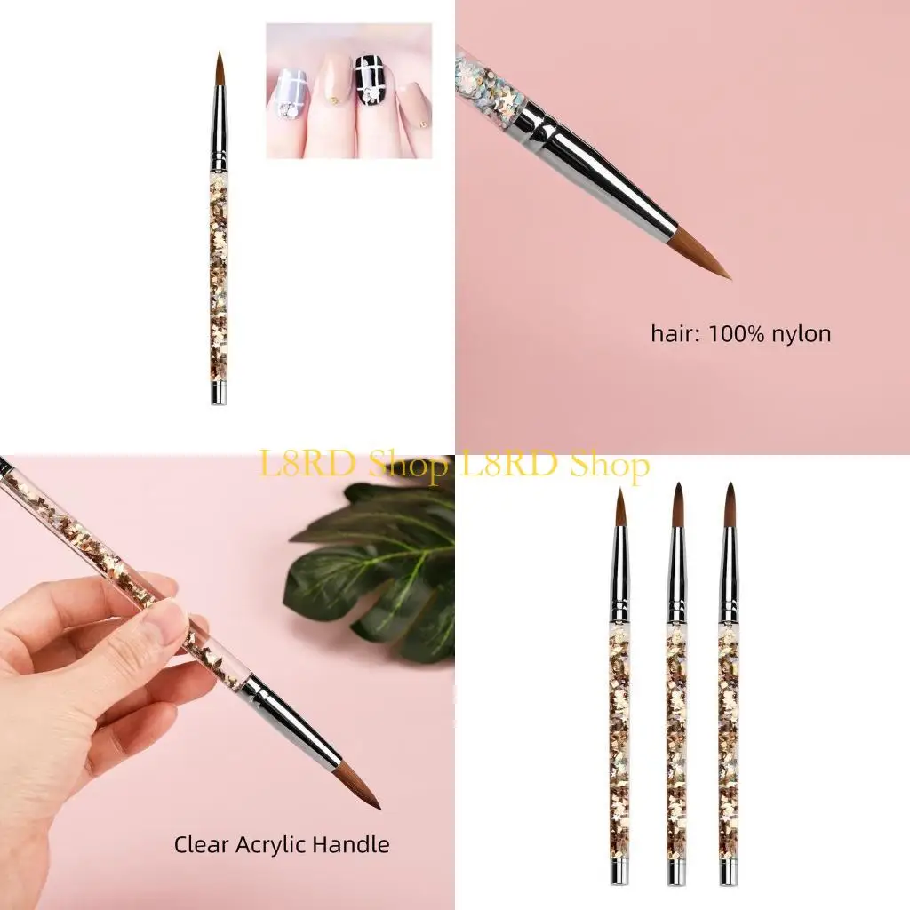 L8RD Detail Drawing Tools Nylon Hair Full Of Liquid And Shiny Colored Glitter