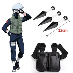Kakashi Cosplay Accessories Ninja Bag Weapons Kunai Shuriken Bags Anime Figure Prop Stuff Kids Toys Canvas PU Bags