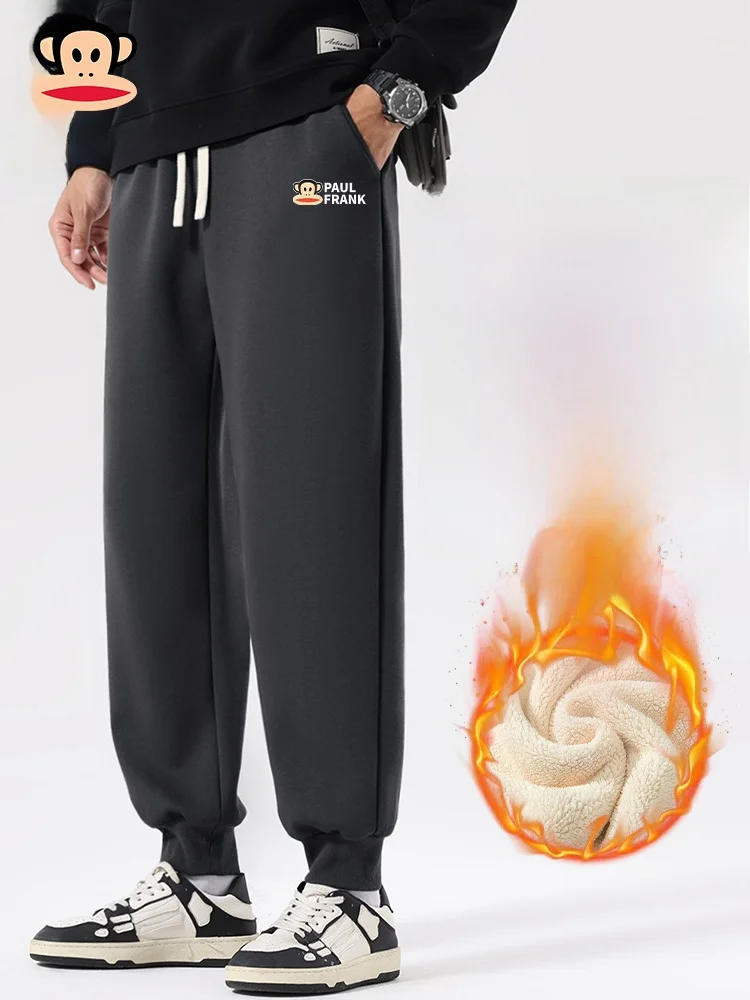 

Мужские зимние утепленные брюки с флисовой подкладкой, повседневные теплые хлопковые брюки, молодежные модные удобные брюки свободного кроя