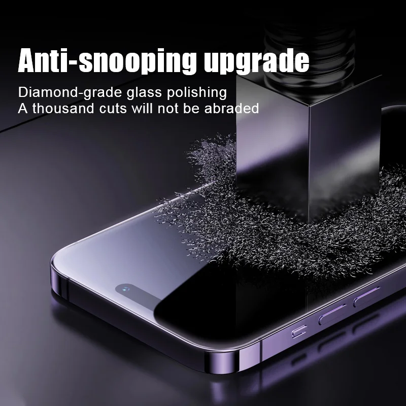 2pcs Anti Peeping screen protector for iphone 15 pro max 14 Plus 13 12 mini 11 X XS XR Privacy Tempered Glass protective film image 3