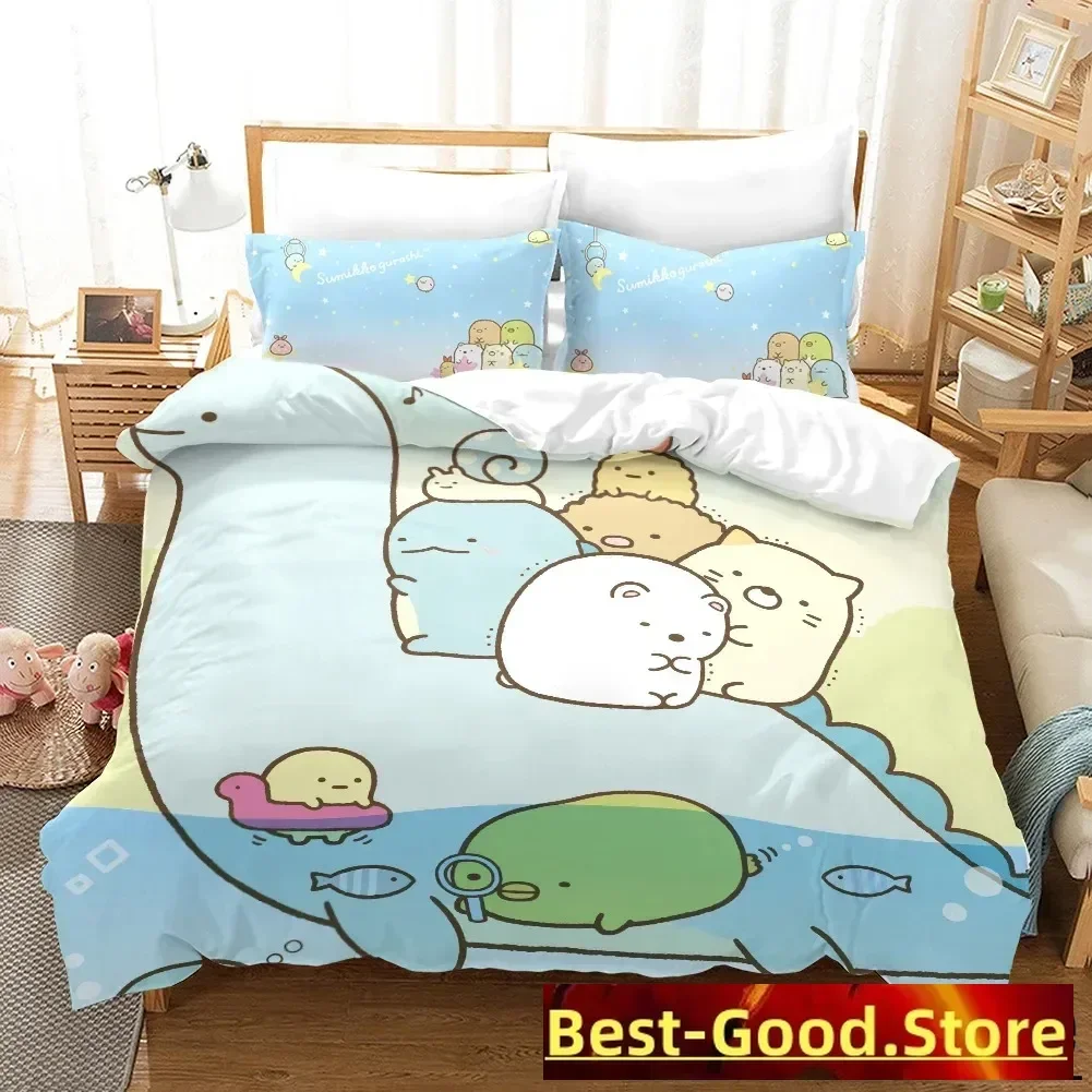 

3D Printed Sumikko Gurashi Pattern Comforter Cover with Pillow Cover Bedding Set Single Double Twin Full Queen King Size Bed Set