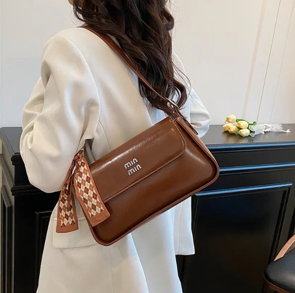 

Fashion Texture Niche Bag Women's New Popular Handbag, New Trend Solid Color Versatile Oblique Span Bag