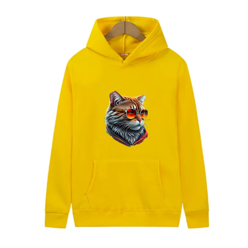 المبيعات الساخنة بدلة رياضية رجالي الاتجاه القط الطباعة عادية هوديي بلوزات الركض الرياضة القمم البلوز Harajuku تنوعا الشارع جلطة #4