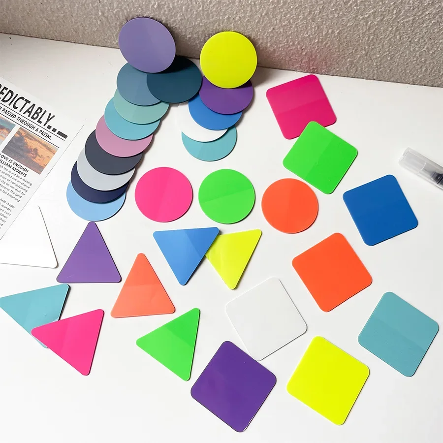 160sheet Transparent Waterproof Sticky Notes Self-Adhesive Multicolor Triangle Circle Page Markers Index Tabs Files Stickers