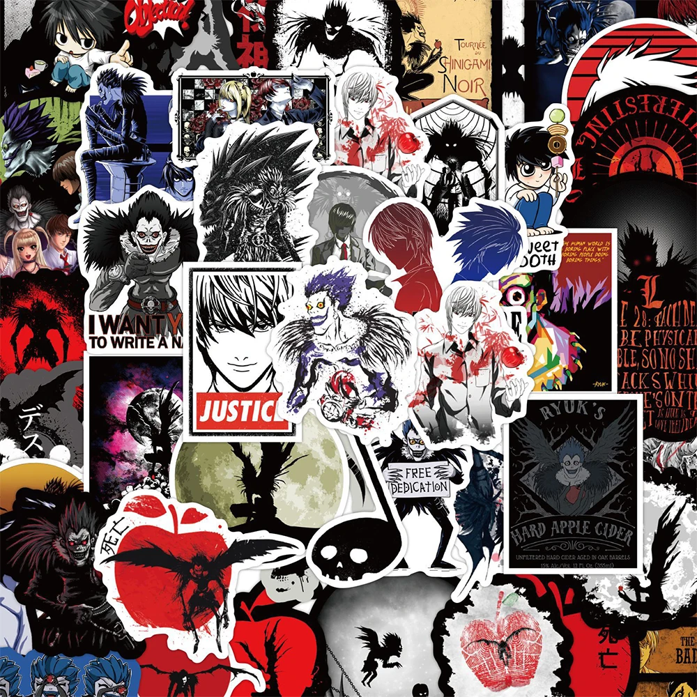 

10/30/50pcs Death Note Cartoon Stickers for Kids Anime Sticker Waterproof Graffiti Car Laptop Phone Cool Decals Toys Gifts