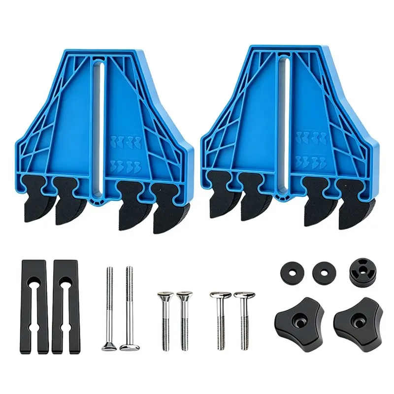 TFORU-2Set Woodworking Safety Feather Board Hold Down Clamp Fit 3/8 & 3/4 Inch T Slot For Table Band Saw Router Workbench A