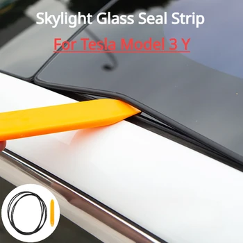 Tesla modeli 3 Y için cam sızdırmazlık bandı silikon kauçuk araba ışıklık sızdırmazlık halkası su geçirmez gürültü azaltma kiti aksesuar 2017-2023