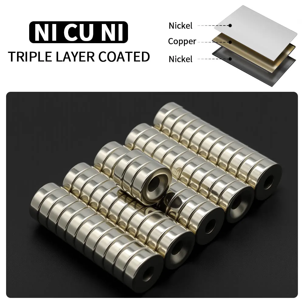 15x5-5 مللي متر مغناطيس النيوديميوم القوي N35 ندفيب المغناطيسي الدائم imanes جولة مع ثقوب مغناطيس الثلاجة قوي للغاية DIY بها بنفسك