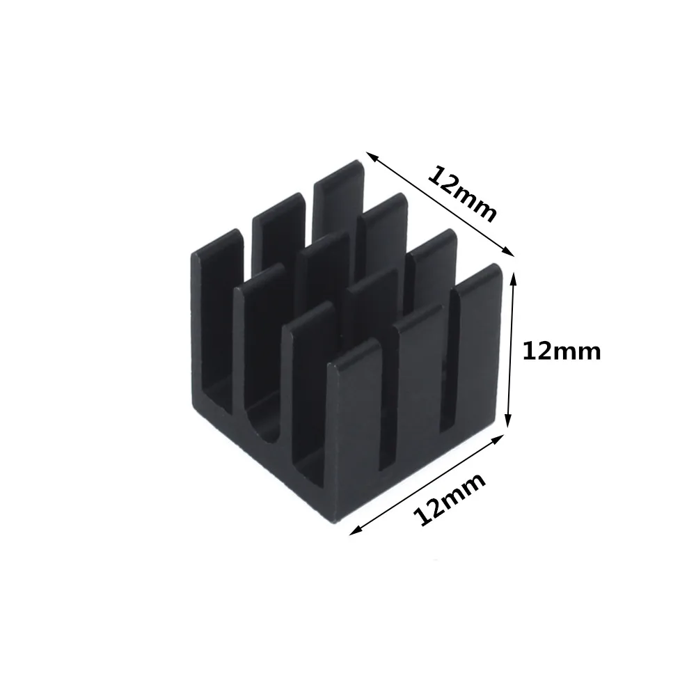 Dissipateur thermique en aluminium pour puce IC électronique, 12x12x12mm, 50 pièces, refroidissement MOS Raspberry pi avec bande thermique