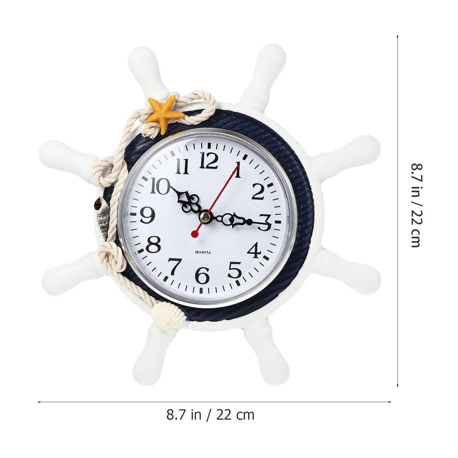 

Mediterranean Wall Clock Rope Decor Silent Ticking Waterproof Nautical Style Bedroom Living Room Kitchen Ornament