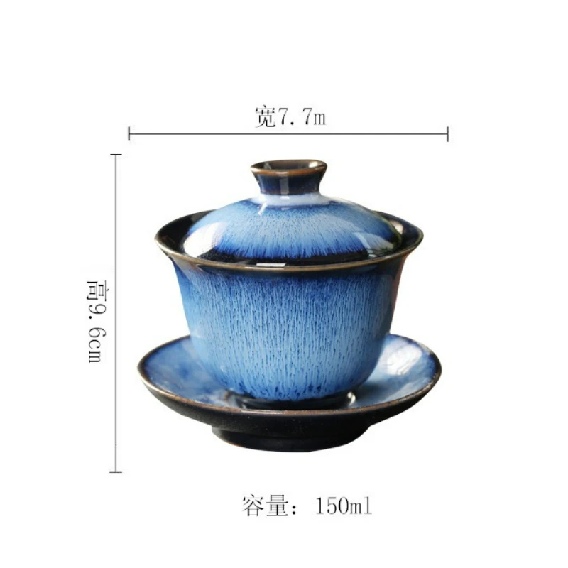 Картина 7: Винтажная керамика, чайные чашки Gaiwan Kungfu, чайная чаша с крышкой, бытовая кухонная чайная посуда, аксессуары для церемонии, портативный чайный сервиз