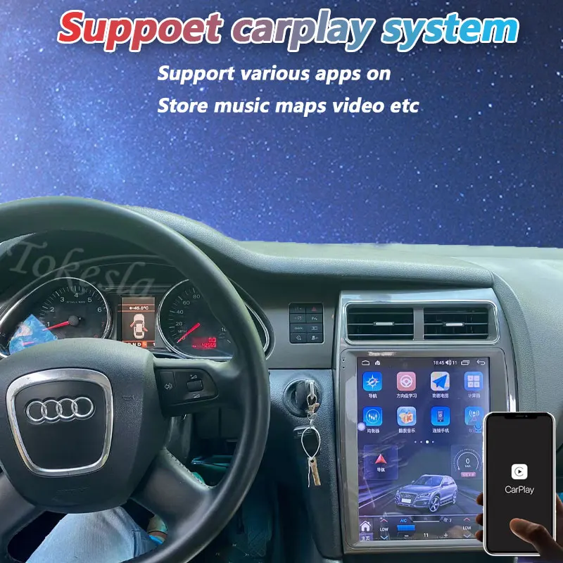 Car Radio 12.1'' Tesla Android For Audi Q7 06-15 Multimedia Dvd Receiver Navigation Systems For Car Touch Screen Car Radios GPS