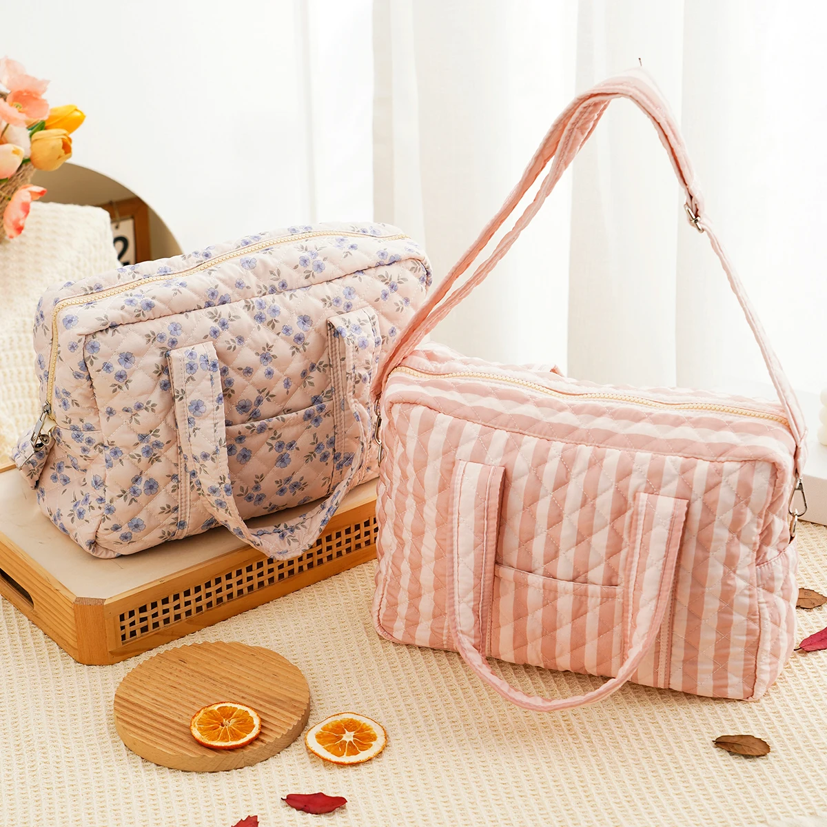 Bolsa de Pañales Multifuncional Happyflute, Tipo Mummy, Acolchada, para Bebé, Bandolera, de Poliéster, Diseño Moderno, 1 Pieza
