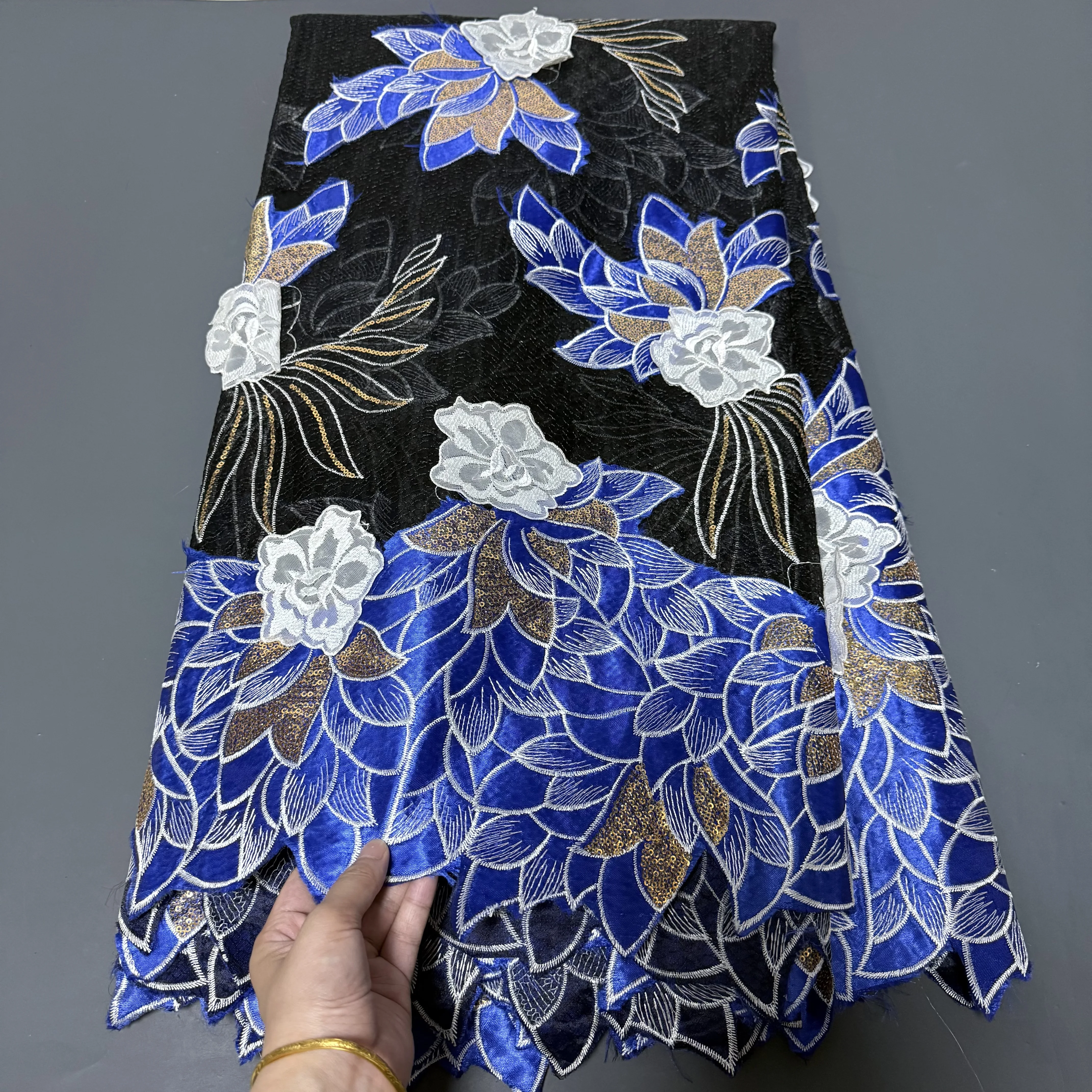 

2026 High-Quality African Nigerian Tulle Lace Fabric Sequins Embroidery French Guipure Luxury Prom Party Dresses Beaded 5 Yards