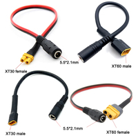 XT30 XT60 Plug Female to DC 5.5*2.1mm 5.5*2.5mm Connector Battery Charging Adapter Cable Silicone Wire for RC Battery Charger