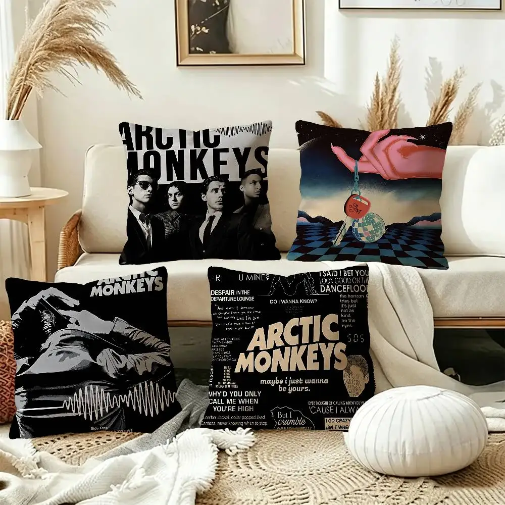 A-Arctic M-Monkeys Rock Band Cushion Cover Car Throw Pillow Case For Sofa Car Christmas Gift 40x40cm 45x45cm