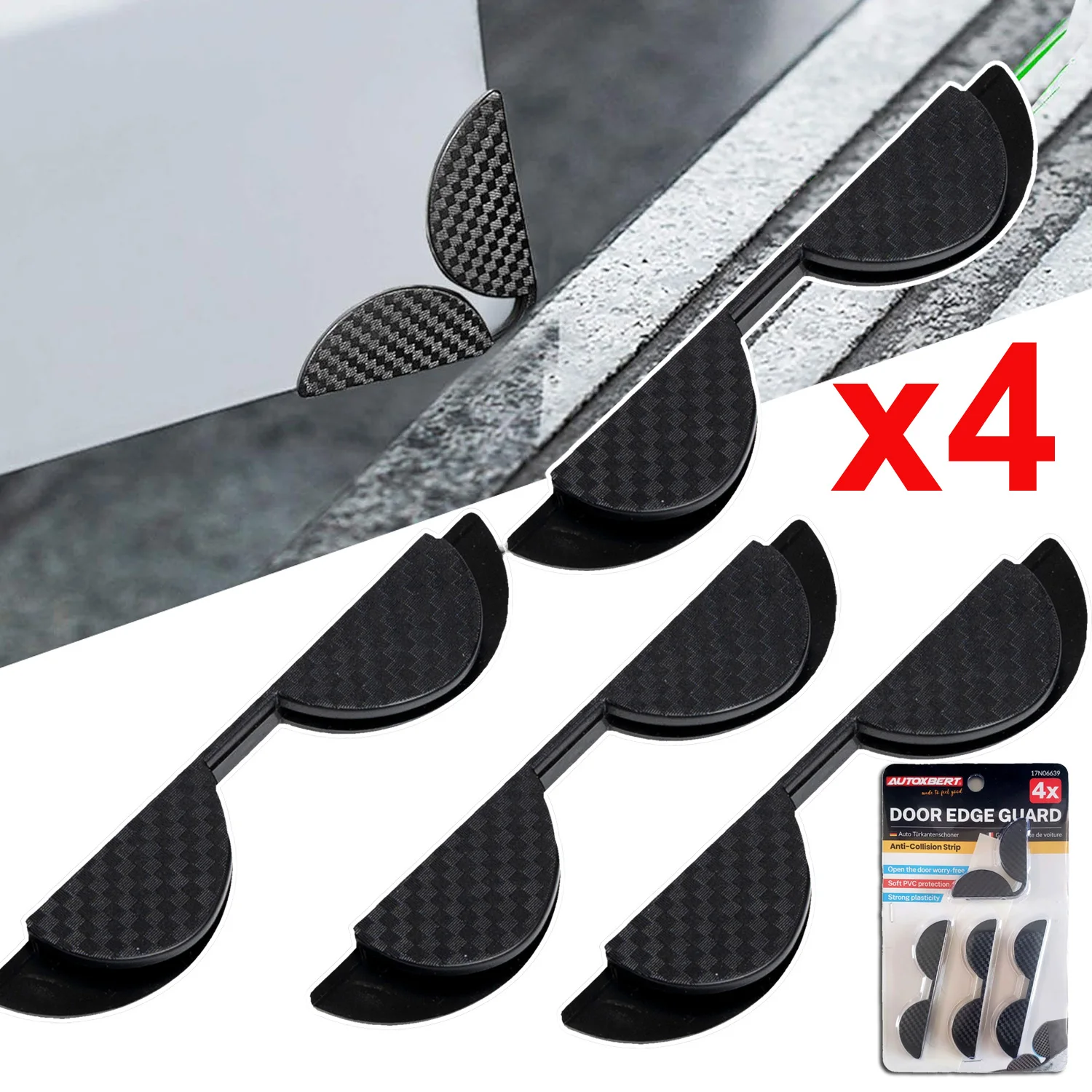 4pc Car Rear Door Guard Corner Anti-collision Protector Strip Auto Door Edge Bumper Crash Anti-Scratch Cover Sticker Accessories