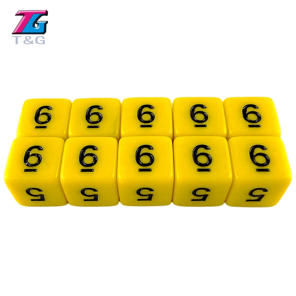 New T&G High Quality 16mm Digital Dice Multi Colored Table Game DICE accessories Plastic Cube 1-6 number for Kids Dices