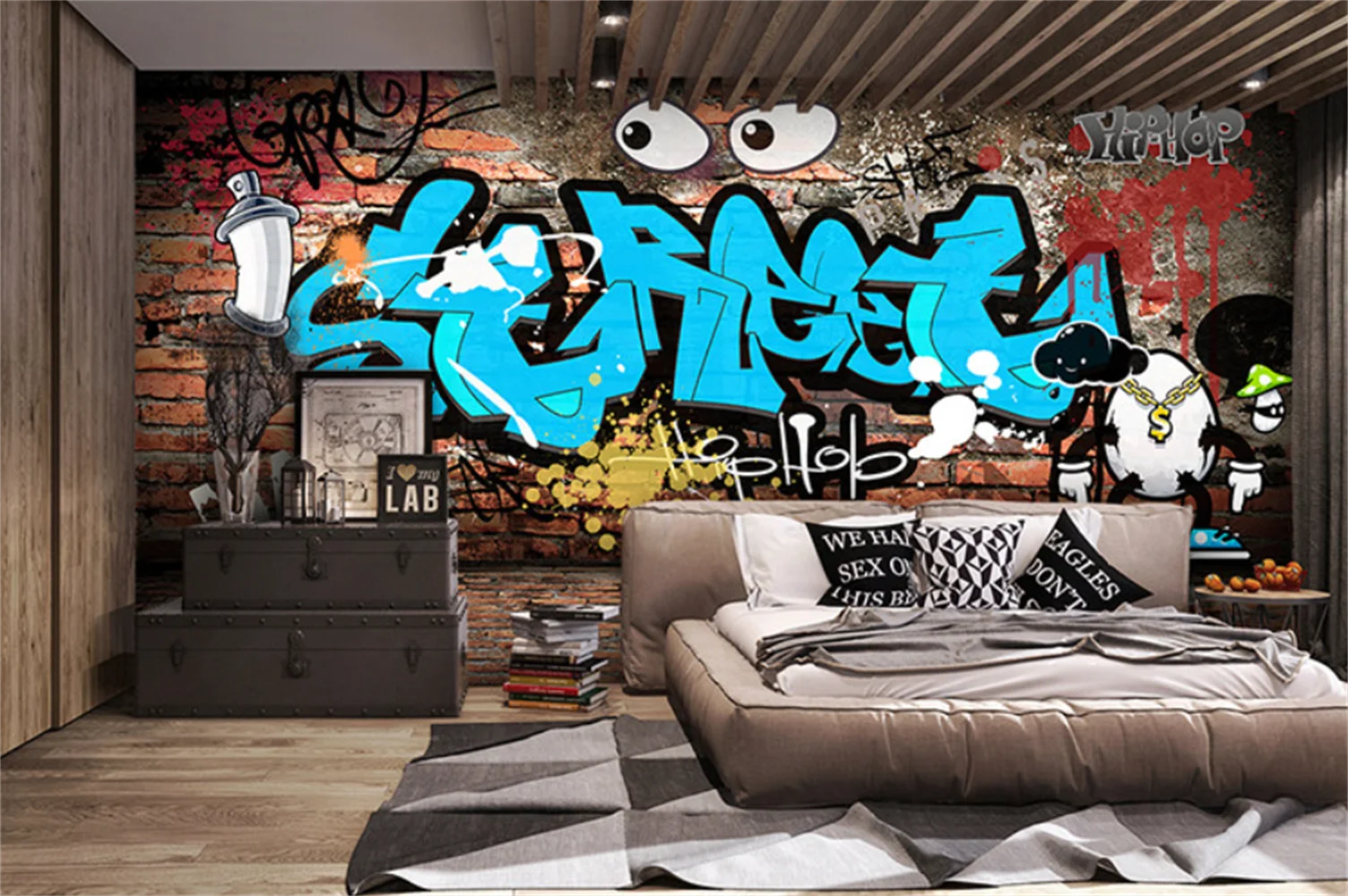 papel-de-parede-3d-personalizado-com-grafite-de-rua-mural-com-letra-'m'-e-efeito-quebrado-decoracao-de-fundo-de-arte-de-rua-moderna-para-bar-e-ktv