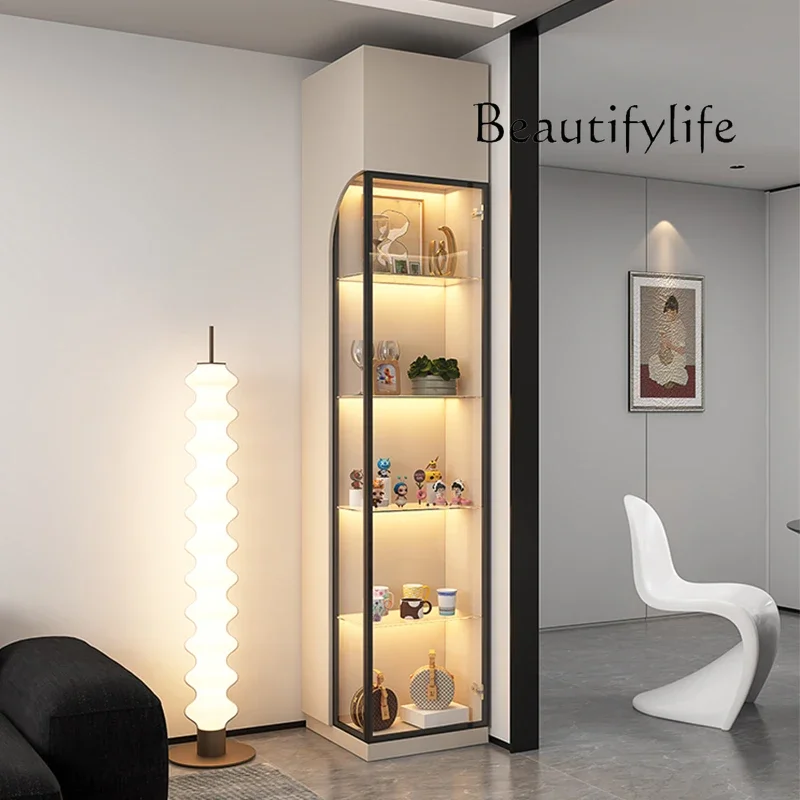 S Light Luxury Corner Cabinet Glass Wine Cabinet Small Apartment Against The Wall Triangular Corner Locker Customization