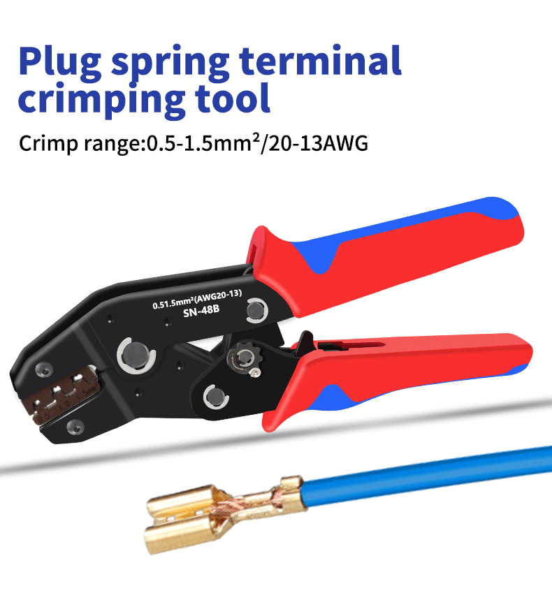Für Lasche 2,8 4,8 6,3 Auto klemmen Crimp zange 0,5-2,5 mm²/23-13awg hochpräzise Backen draht elektrische Handwerkzeuge SN-48B – Detail 1