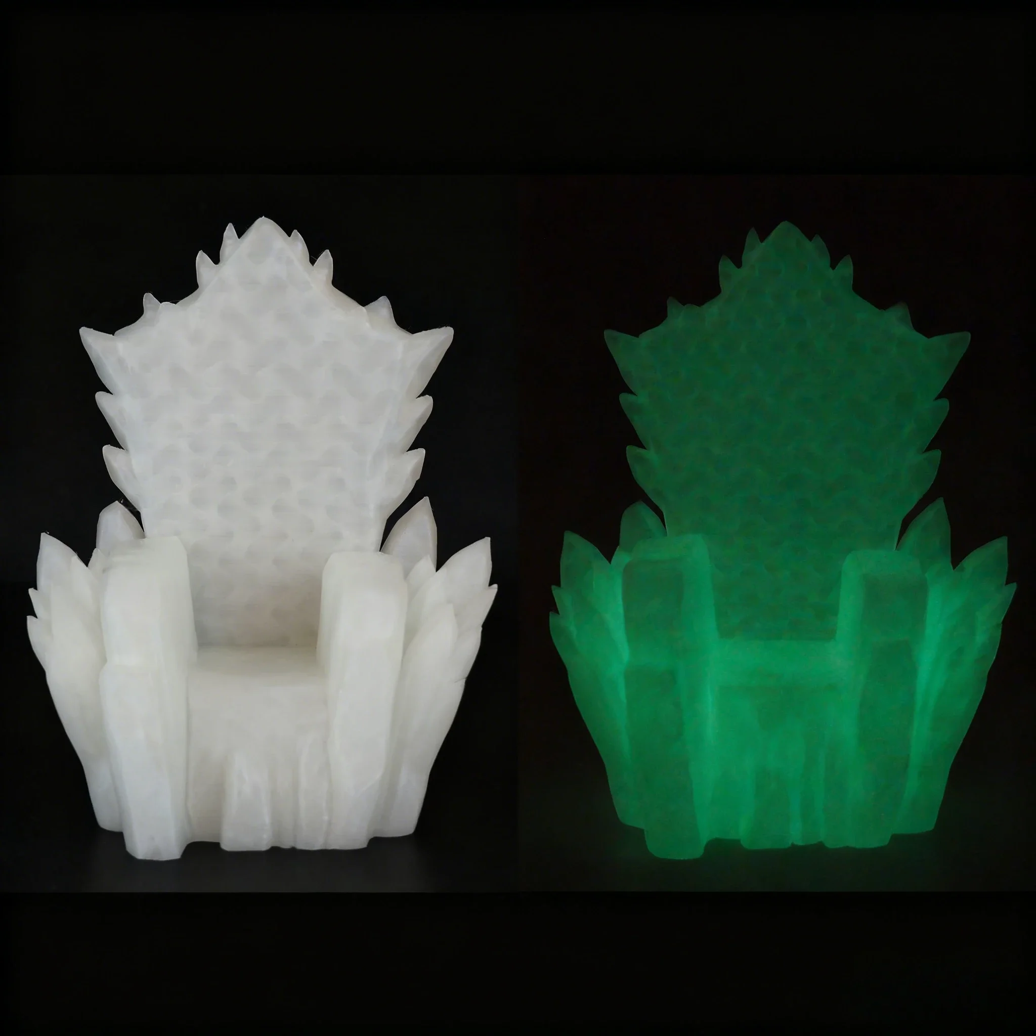 Prachtige 3D-geprinte ijstroon - statisch kunstdecor voor vrouwelijke actiefiguren Trendy plastic modelspeelgoed